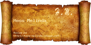 Hess Melinda névjegykártya